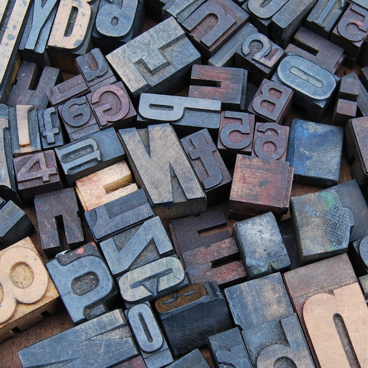 letter wood stamp lot