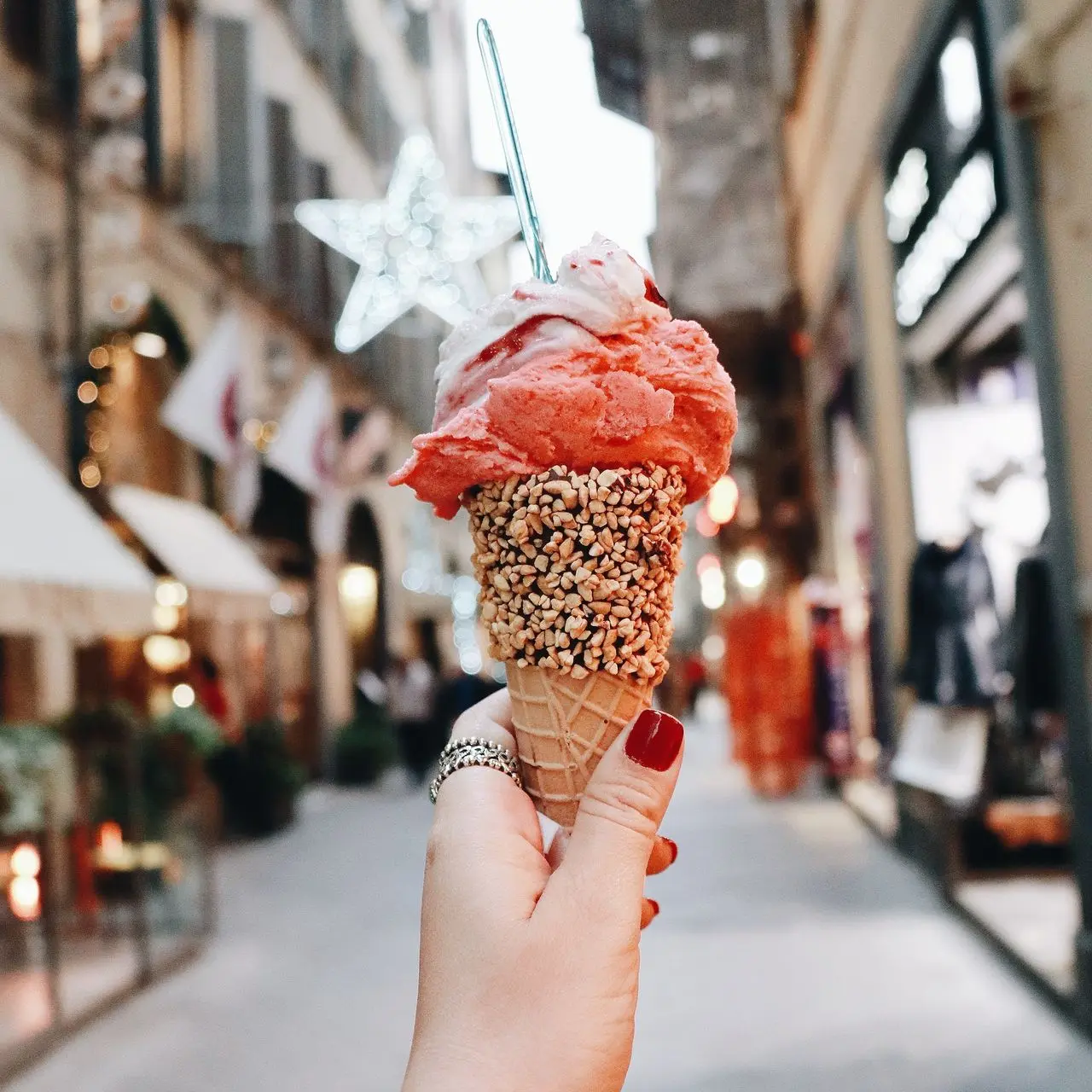 person holding ice cream